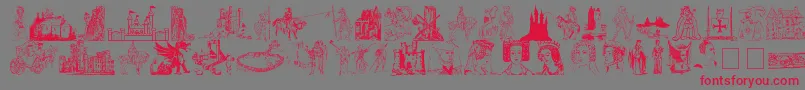 001MedievalDaze Font – Red Fonts on Gray Background