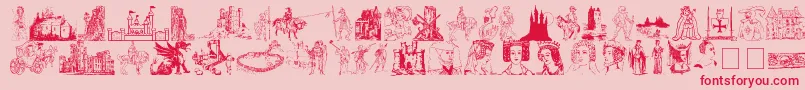 001MedievalDaze Font – Red Fonts on Pink Background