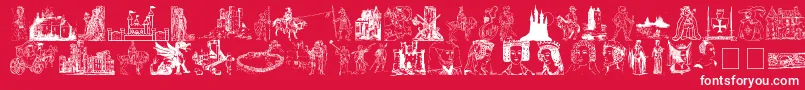 フォント001MedievalDaze – 赤い背景に白い文字