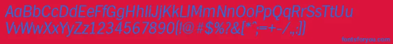 HamburgserialLightItalic Font – Blue Fonts on Red Background