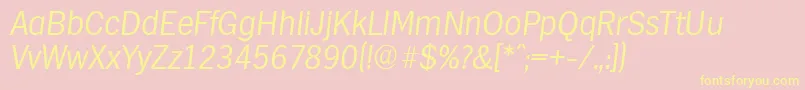 HamburgserialLightItalic Font – Yellow Fonts on Pink Background