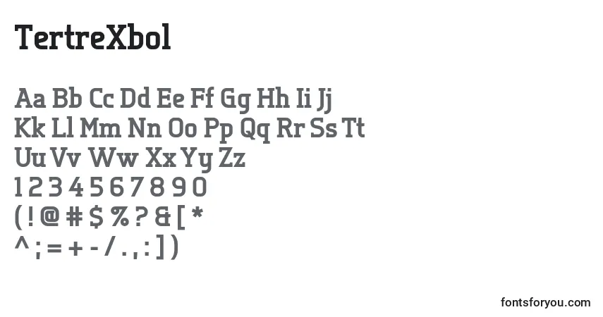 Schriftart TertreXbol – Alphabet, Zahlen, spezielle Symbole