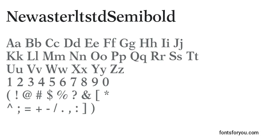 Czcionka NewasterltstdSemibold – alfabet, cyfry, specjalne znaki