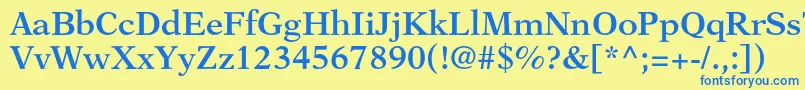 NewasterltstdSemibold Font – Blue Fonts on Yellow Background