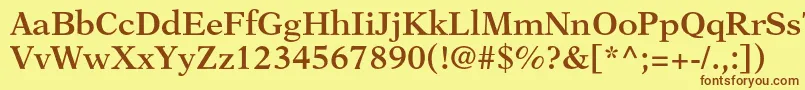 Шрифт NewasterltstdSemibold – коричневые шрифты на жёлтом фоне