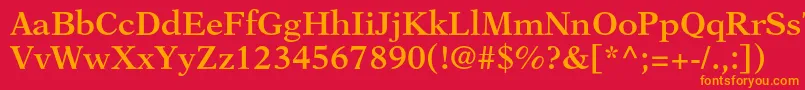 フォントNewasterltstdSemibold – 赤い背景にオレンジの文字