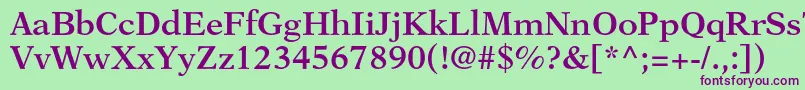 Шрифт NewasterltstdSemibold – фиолетовые шрифты на зелёном фоне