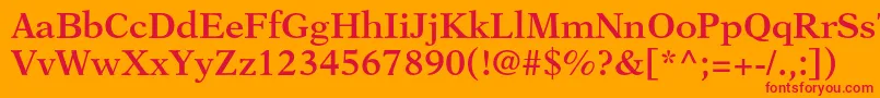 フォントNewasterltstdSemibold – オレンジの背景に赤い文字