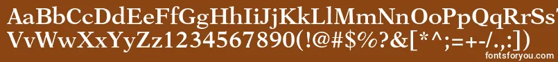 NewasterltstdSemibold-fontti – valkoiset fontit ruskealla taustalla