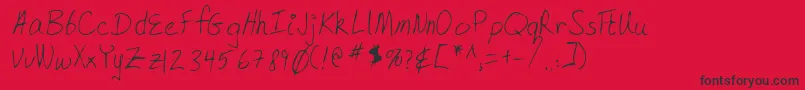 Fonte Lehn168 – fontes pretas em um fundo vermelho