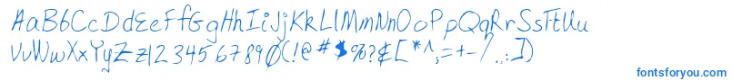 フォントLehn168 – 白い背景に青い文字