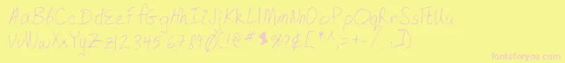 Lehn168-fontti – vaaleanpunaiset fontit keltaisella taustalla