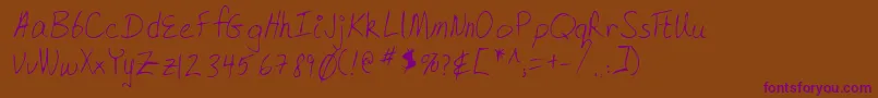 Lehn168-Schriftart – Violette Schriften auf braunem Hintergrund