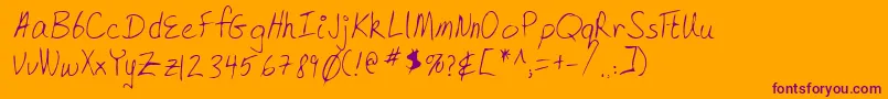 Lehn168 Font – Purple Fonts on Orange Background