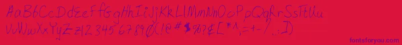 Lehn168 Font – Purple Fonts on Red Background