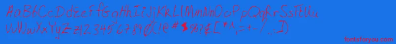 Lehn168 Font – Red Fonts on Blue Background