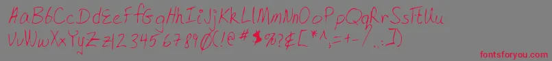Lehn168 Font – Red Fonts on Gray Background