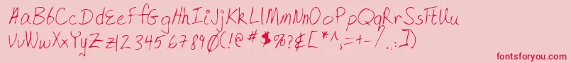 Lehn168 Font – Red Fonts on Pink Background