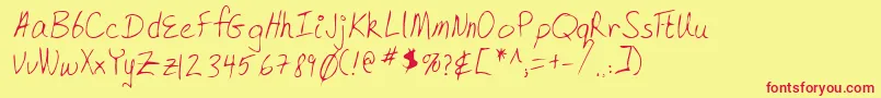 Lehn168 Font – Red Fonts on Yellow Background