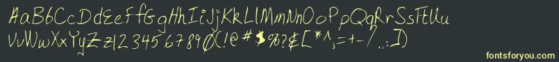 フォントLehn168 – 黒い背景に黄色の文字