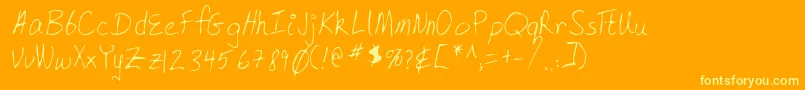 Lehn168 Font – Yellow Fonts on Orange Background