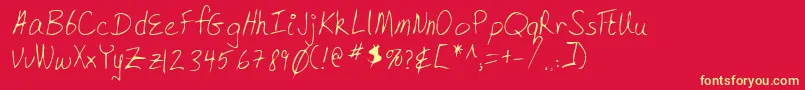 Lehn168 Font – Yellow Fonts on Red Background
