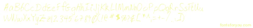Lehn168-Schriftart – Gelbe Schriften auf weißem Hintergrund