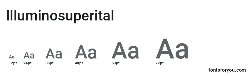 Размеры шрифта Illuminosuperital