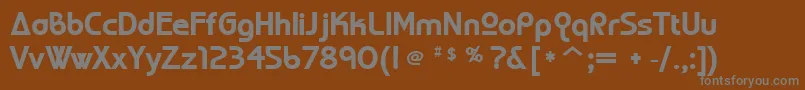 WorldOfWater-fontti – harmaat kirjasimet ruskealla taustalla