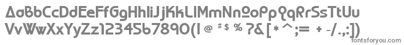 WorldOfWater-fontti – harmaat kirjasimet valkoisella taustalla