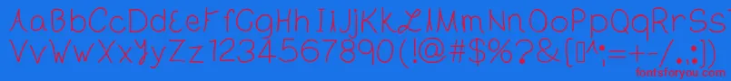 Czcionka TheLondon – czerwone czcionki na niebieskim tle