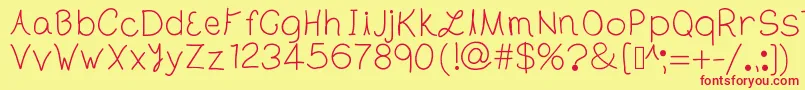 TheLondon-Schriftart – Rote Schriften auf gelbem Hintergrund