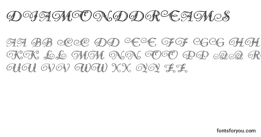 Schriftart DiamondDreams – Alphabet, Zahlen, spezielle Symbole