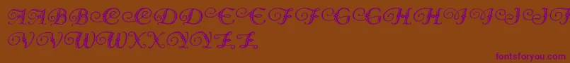 Czcionka DiamondDreams – fioletowe czcionki na brązowym tle