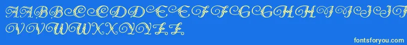 フォントDiamondDreams – 黄色の文字、青い背景