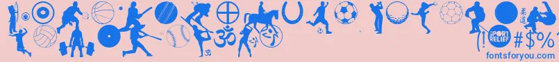 Шрифт SportRelief – синие шрифты на розовом фоне