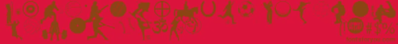 SportRelief Font – Brown Fonts on Red Background
