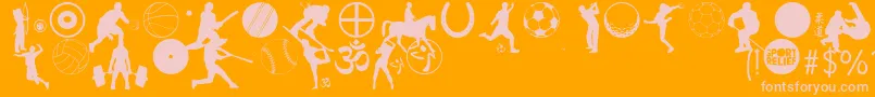 Шрифт SportRelief – розовые шрифты на оранжевом фоне