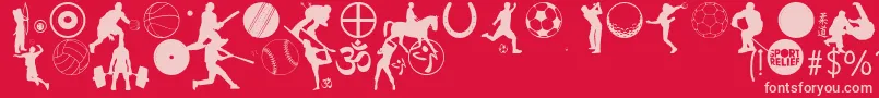 フォントSportRelief – 赤い背景にピンクのフォント