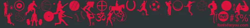 SportRelief Font – Red Fonts on Black Background