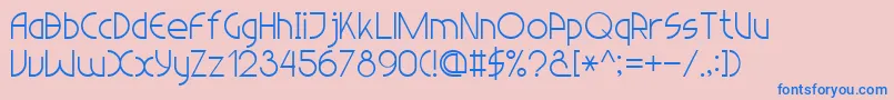 LightSansSerif7 Font – Blue Fonts on Pink Background