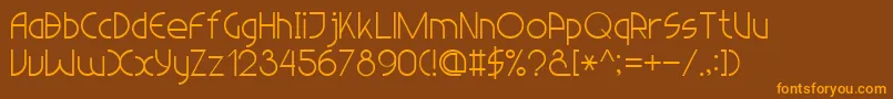 LightSansSerif7 Font – Orange Fonts on Brown Background