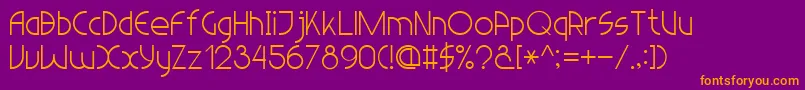 LightSansSerif7 Font – Orange Fonts on Purple Background