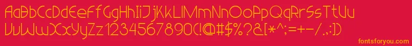 LightSansSerif7 Font – Orange Fonts on Red Background