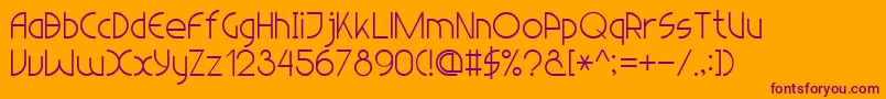 LightSansSerif7 Font – Purple Fonts on Orange Background