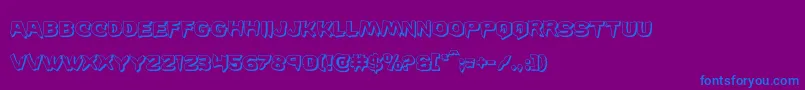 Wickerman3D-Schriftart – Blaue Schriften auf violettem Hintergrund