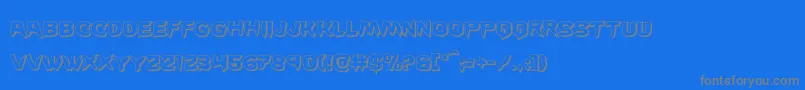 Wickerman3D-Schriftart – Graue Schriften auf blauem Hintergrund