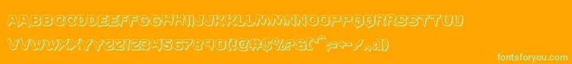 Wickerman3D Font – Green Fonts on Orange Background