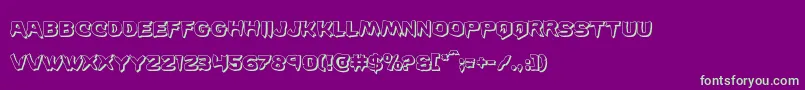 Wickerman3D Font – Green Fonts on Purple Background