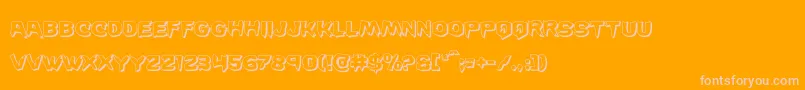 Wickerman3D-Schriftart – Rosa Schriften auf orangefarbenem Hintergrund